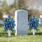 2 Sets (Pure Blue) Memorial Flowers Bouquet with Cemetery Vase